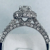 1 Carat Total Weight Round Diamond Halo Engagement Ring