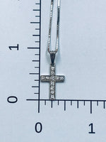 Traditional Diamond Cross in 14k White Gold
