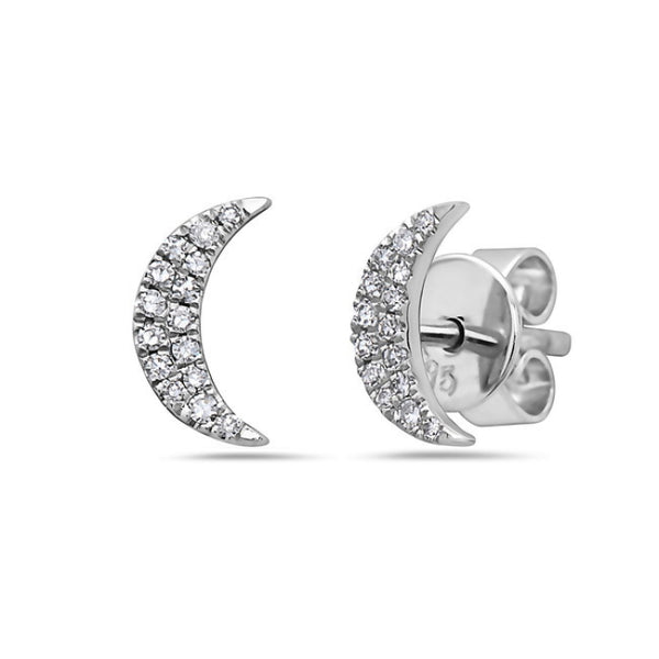 Petite Diamond Crescent Moon Earrings