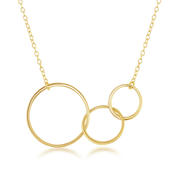 Gabriel 14K Yellow Gold Plain and Bujukan Beaded Interlocking Circles  Pendant Necklace – Bailey's Fine Jewelry