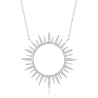 Sterling Silver CZ Sun Necklace