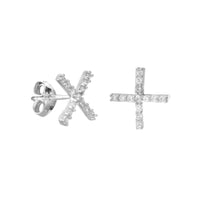 14K White Gold and Cubic Zirconia Earrings