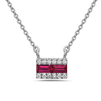 Copy of 14K White Gold Ruby and Diamond Pendant