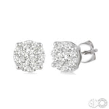 1/3  Ctw  Round Cut Diamond Earrings in 14K White Gold