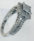I Carat Total Weight Princess Cut Illusion Engagement Ring