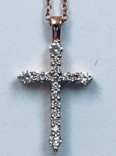 Diamond Cross in 14k Rose Gold