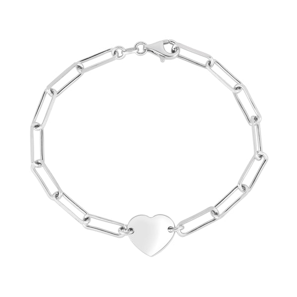 PaperClip Bracelet with an Engravable Heart